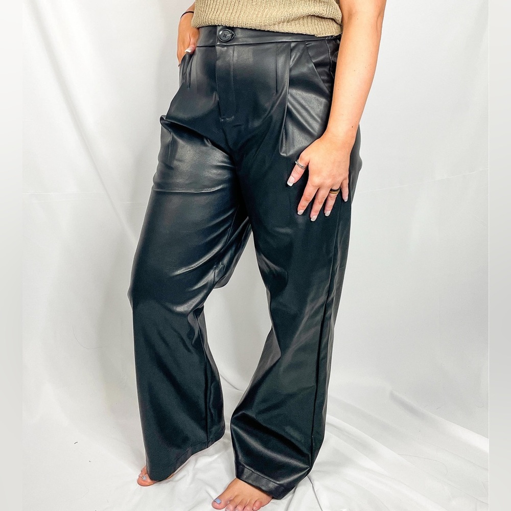 High Waisted Leather Pants